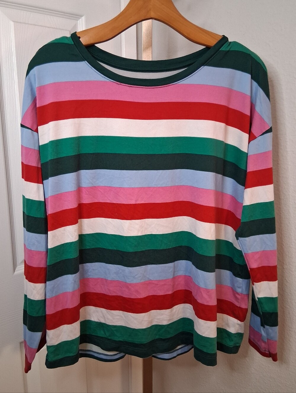 Joyspun Colorful Striped Long Sleeve Top Medium - Picture 1 of 3